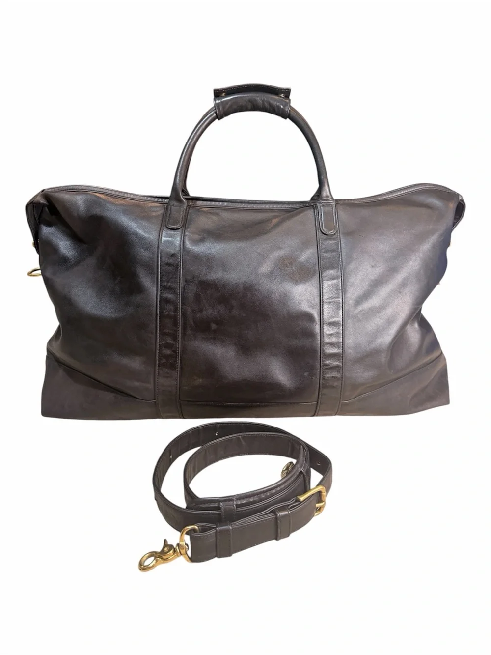 Vintage 1993 Coach Cabin Weekender Bag with Shoulder Strap in Dark Mahogany